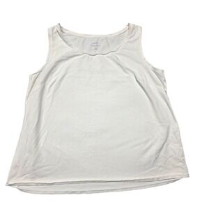 Pure Jill Women's 2X White Pima Cotton Blend Easy Tank Top Sleeveless